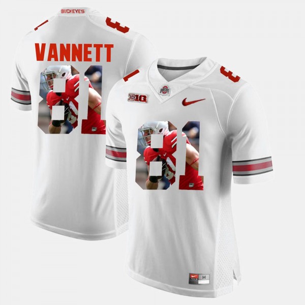 Ohio State Buckeyes Nick Vannett Men's #81 White Pictorial Fashion College Football Jersey 2404OZCW2